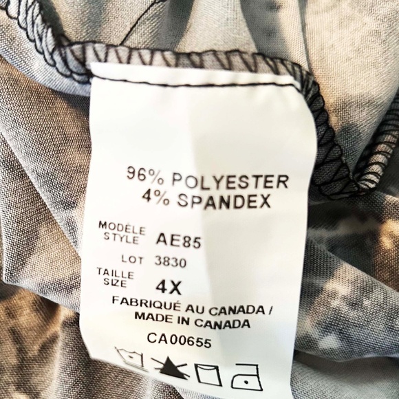 NEW PHOTOS! GAUCHOS, WIDE LEG, BLACK PRINT COMBO, SIZE 4X, MADE IN CANADA!!, - Picture 12 of 15